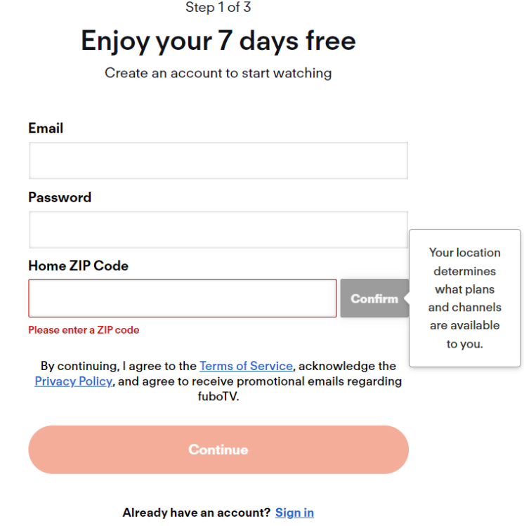 Create Your Fubo Account